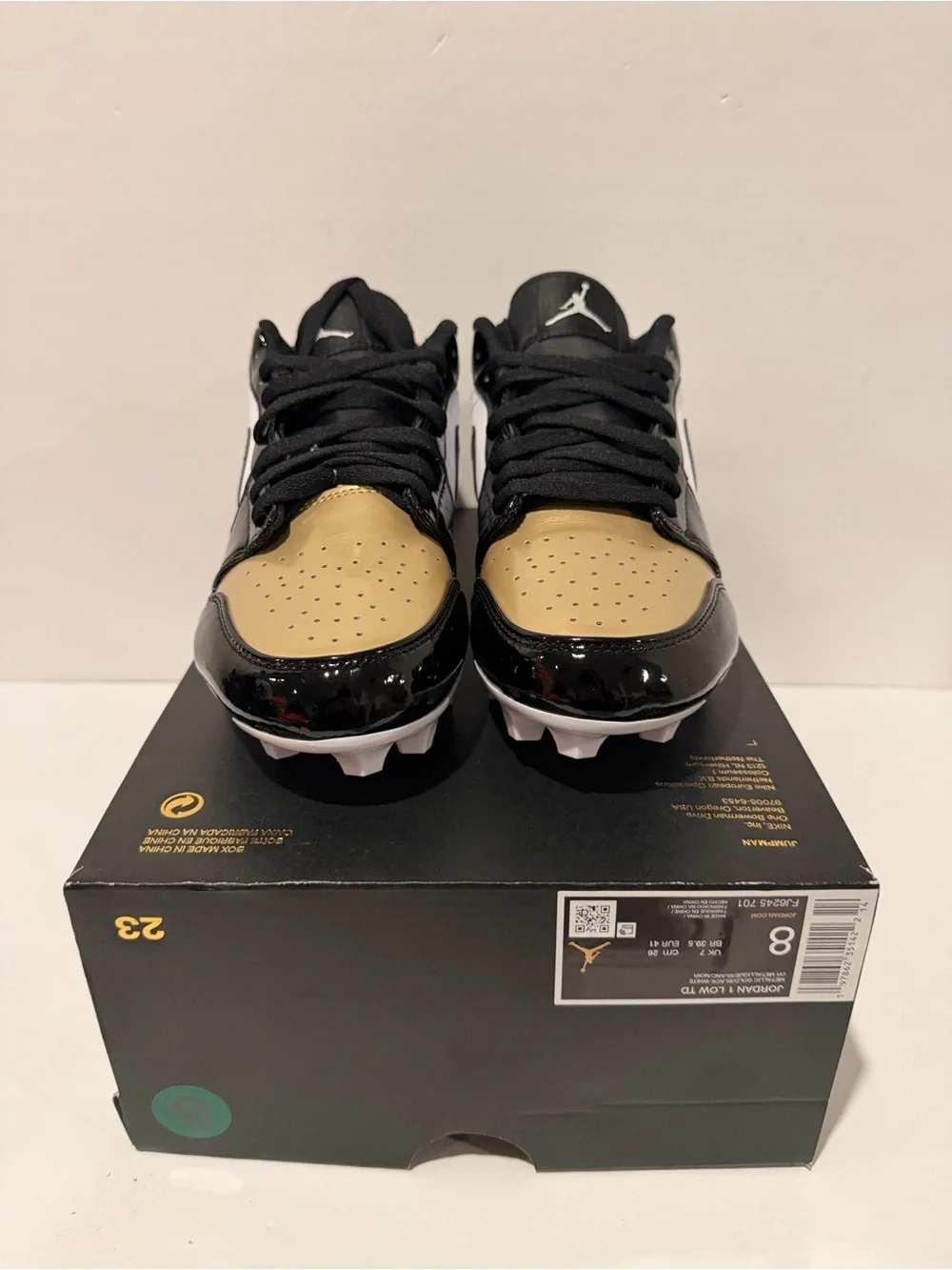 Nike Air Jordan 1 Low TD 'Metallic Gold Black White' (FJ6245-701) Size 8